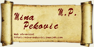 Mina Peković vizit kartica